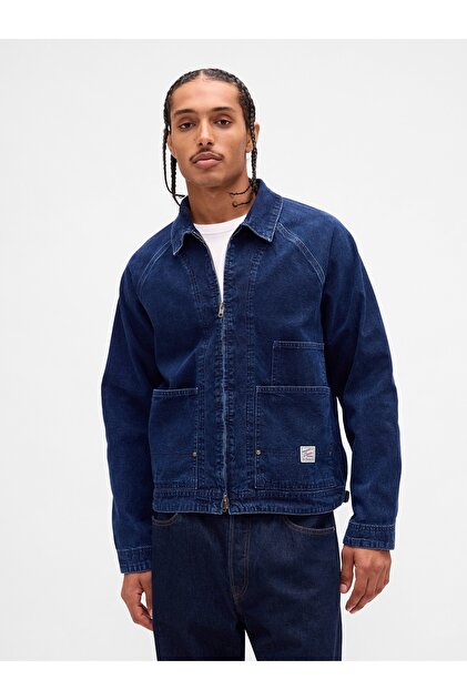 GAP BLUE JEANS スウェード トラッカージャケット M GAP Erkek Mavi Denim Fermuarlı Chore Ceket - Fiyatı, Yorumları