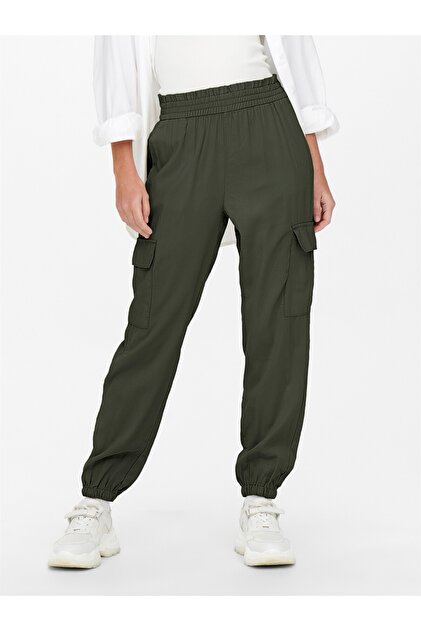 ONLY ONLARIS LIFE HW PB CARGO PANT CC WVN Kadın Yeşil Pantolon