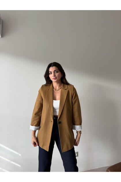 Coffee Sleeve Folded Linen Jacket