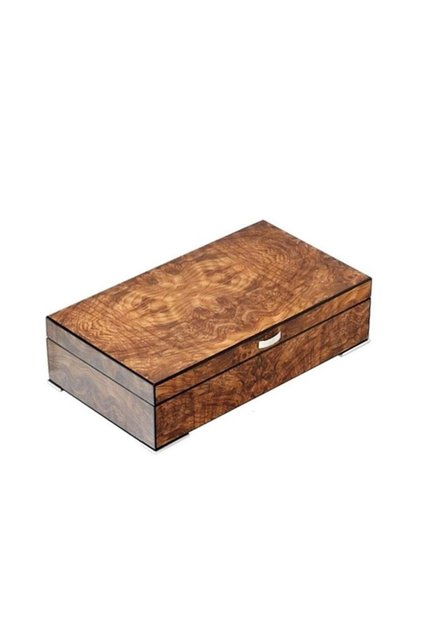 Humidor Puro Kutusu Parlak Koyu Karaağaç 70's