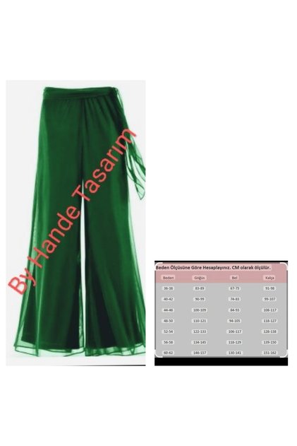 Women's Green Chiffon Pants