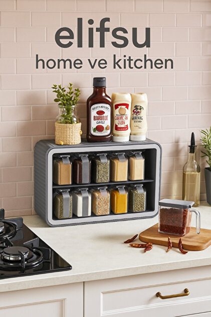 ELİFSU HOME 12 li kendinden yapışkanlı baharatlık ve saklama kabı