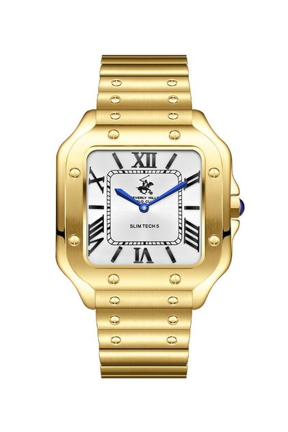 BEVERLY HILLS POLO CLUB BP3729X.130 Men Analog Display Watch & Metal Strap Gold