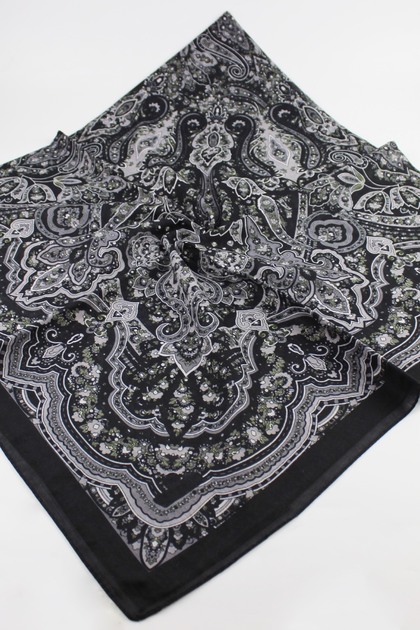 120X120 Ethnic Pattern Oversized Scarf Cotton Scarf Oversized Vintage Scarf Dark Gray