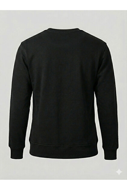 Muvahhid Giyim Crew Neck Black Sweatshirt Cotton Standard Fit
