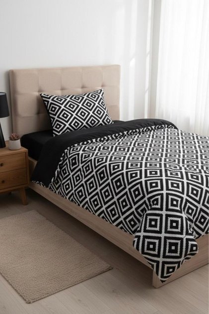 Life Blackwhite Series Diagonal Single Cotton Duvet Cover Set Ecdiagonal001