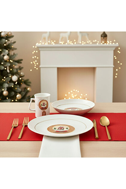 Güral Porselen Yeni Yıl Camelia 3 Parça Tek Kişilik Bone Yemek