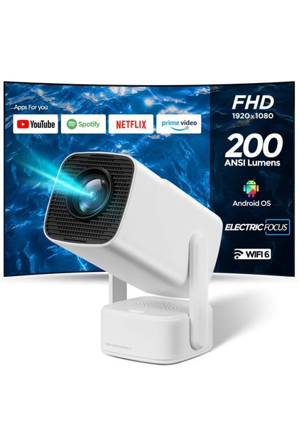 Mini Projector [Android 12.0] 200 ANSI Lumens with 5G WiFi and Bluetooth 5.1