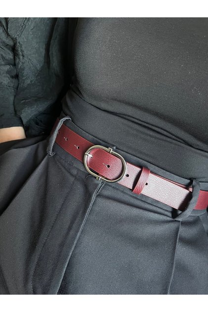 Human Round Ring Patterned Women's Silver Buckle Belt Coat Belt Dress Belt Trouser Belt