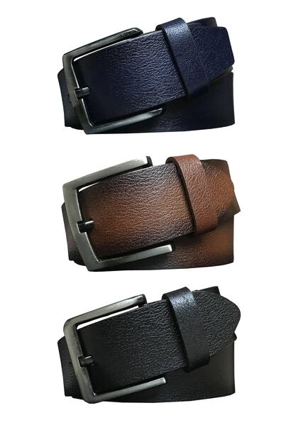 100% Genuine Quality Leather 3-Piece Super Set Jeans, Sports Belt 4.5 Cm=dk3pcs-112233