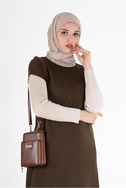 Two-Tone Knitwear Dress 42018