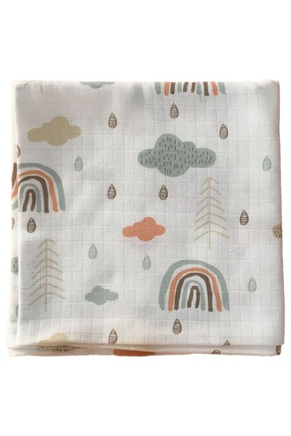 Muslin Baby Blanket – Rainbow | 100% Cotton | Oeko-Tex Certified | 80×80 Multi-Purpose Muslin Cloth