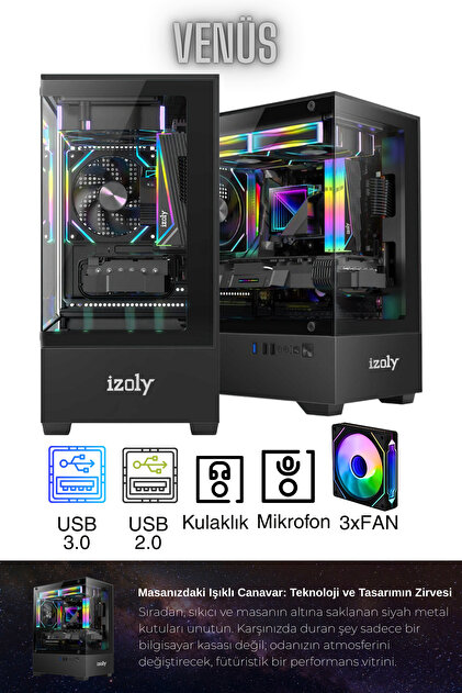İzoly N12X Hazır Sistem i5 3470 16 GB RAM Bilgisayar Oyuncu