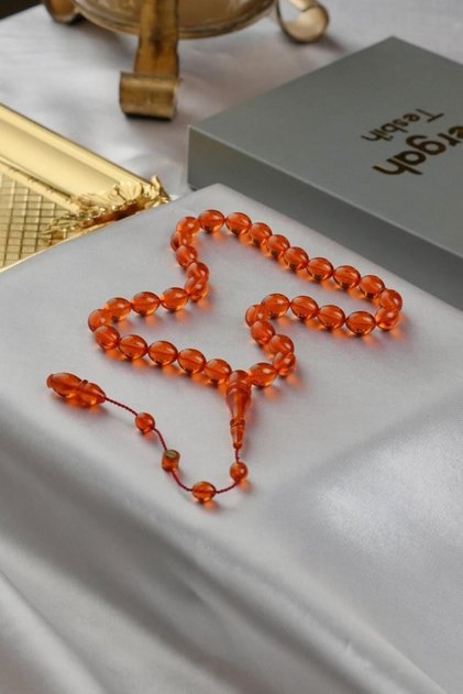 Master Muhammet Tacir Systematic Design Beyzi Model Orange Fire-I Squeeze Prayer Beads