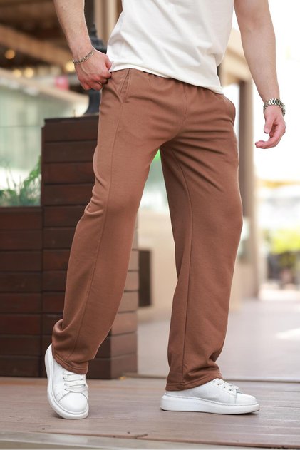 Brown Relaxed Fit Men's Sweatpants E6560