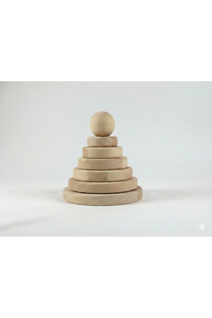 Domestic Production Wooden Montessori Toy – Natural Beech Wood, Educational Ring Threading Game
