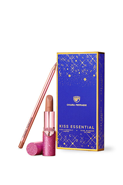 Von estis  set　韓国コスメ CHIARA FERRAGNI Kiss Essential 09 Bej Nude Dudak Kalemi & Ruj Seti