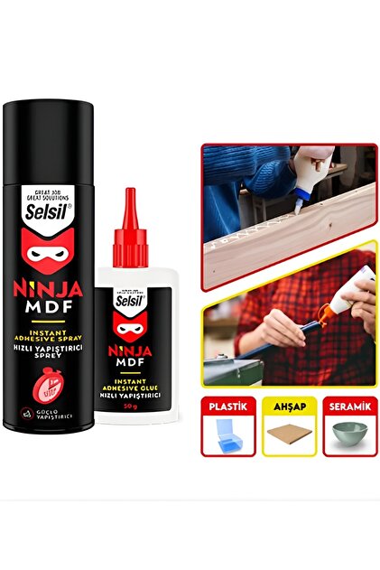 Selsil Ninja Süper Hızlı Yapıştırıcı Mdf Hızlı Yapıştırıcı 2'li