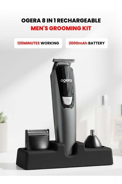 8-in-1 Rechargeable Grooming Kit (Model OG2004HT) - Black