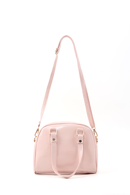 Crinkled Textured Pink Shk205 Faux Leather Zippered Single Compartment Adjustable Strap Hand, Arm and Shoulder Bag