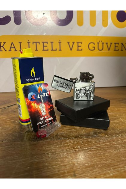 Ağır ve Şık Model Kapaklı Benzinli Çakmak Seti