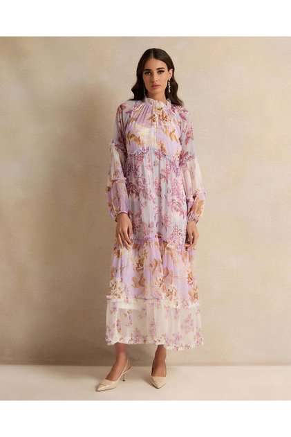Women Assorted Long Sleeve Tiered Maxi Dress