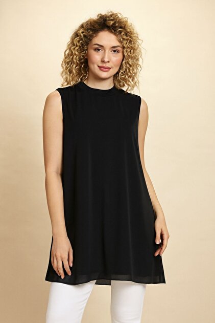 Front and Back Chiffon Inside Combed Cotton Detail Tunic/Innerwear