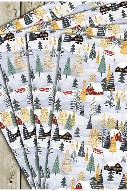 35 X 50 cm New Year's Gift Wrapping Packing Paper (Pack of 4)