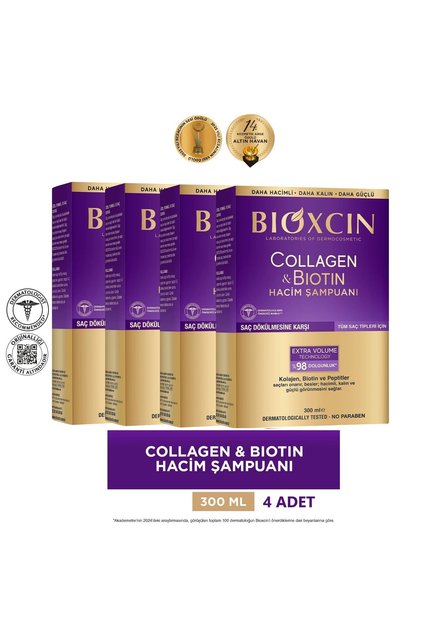 Collagen & Biotin Extra Volume Shampoo 4X300 ml