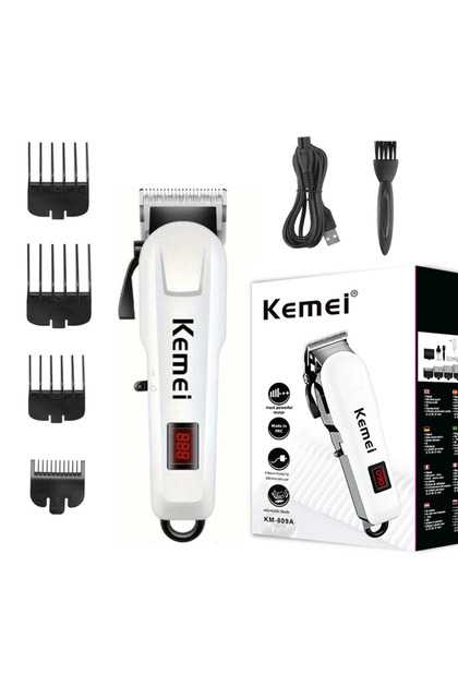 KM-809A USB Rechargeable Electric Hair Clipper with LCD Display