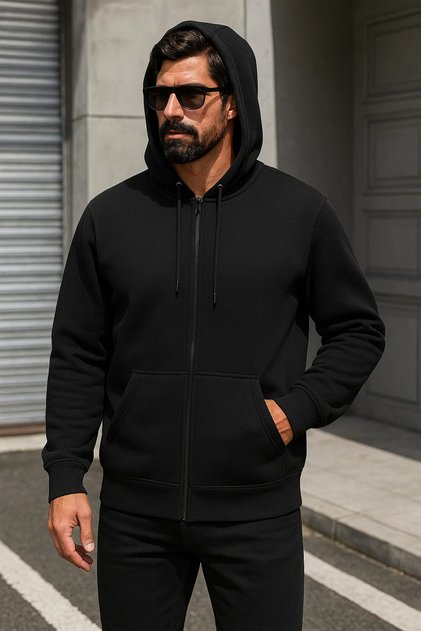 Men's Trend Winter Black Oversized Sweatshirt