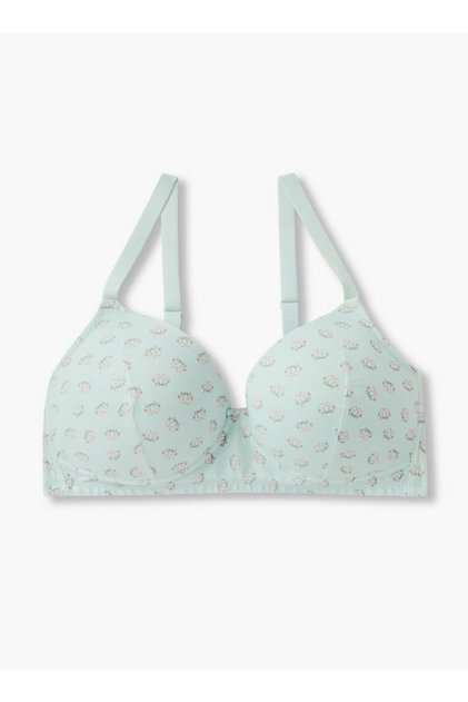 Printed Non-Wired Plunge Bra