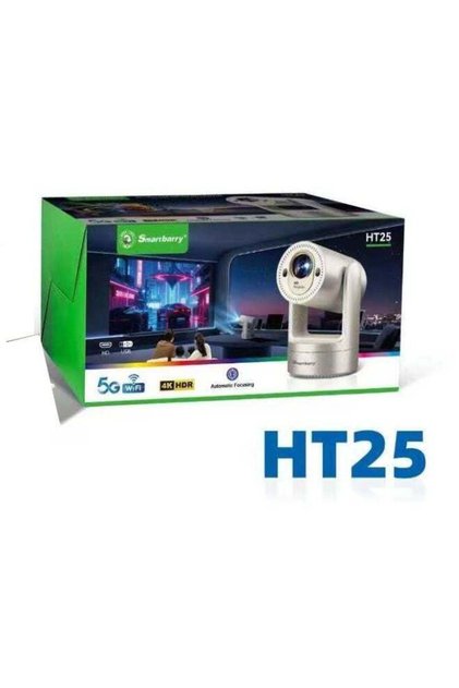 HT25 Smart Mini Projector (Android 12, 1280x720, 4K Support, Wi‑Fi 5G)