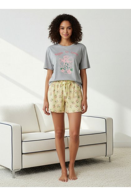 Pyjama Set Floral Print T-shirt & Shorts