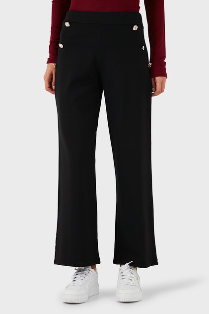 Straight Fit Stone Detailed Straight Leg Trousers Pants 268755080