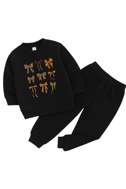 Ribbon Printed 3-Ply Children's Tracksuit Set