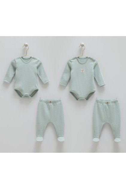 %100 Pamuk Hello Forest 4'lü Body Pantolon Set CRML.BPE1959