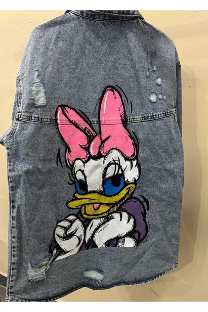 Oversize denim jacket with back print