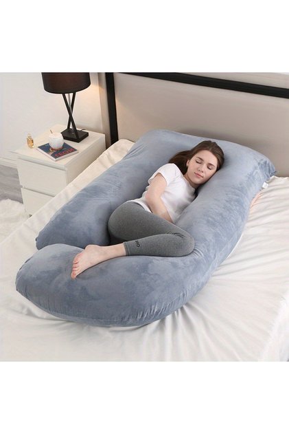 Cool J-shaped Pregnancy Pillow, Perfect Sleep For Mother, Support For Pregnant Mothers - Gray