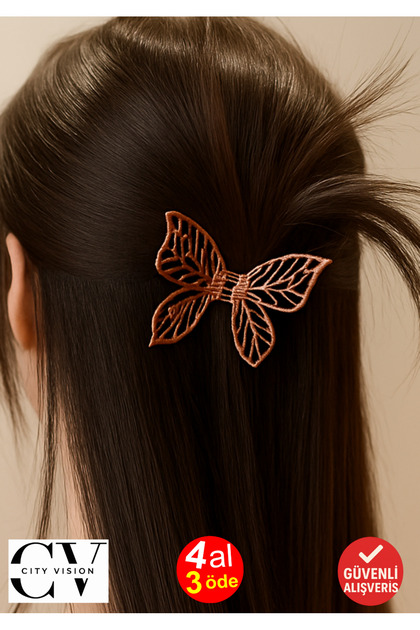 Butterfly Model Copper Color 7 cm Medium Size Metal Hair Clip