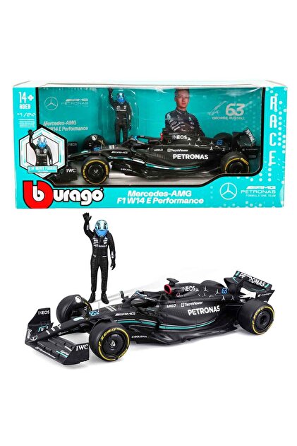 Genel Markalar 1:24 Mercedes AMG F1 W14 E Figürlü Formula 1 Yarış
