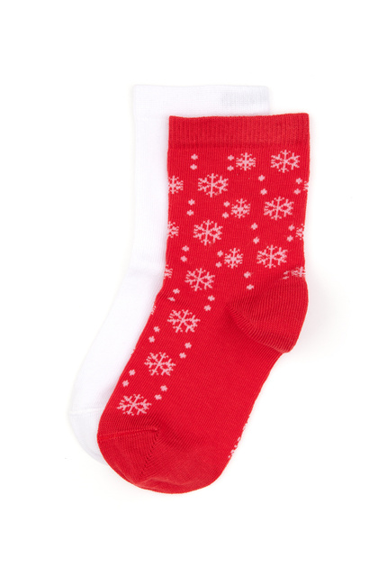 Girl's Red Christmas Themed 2-Piece Socks 50318071-Vr030