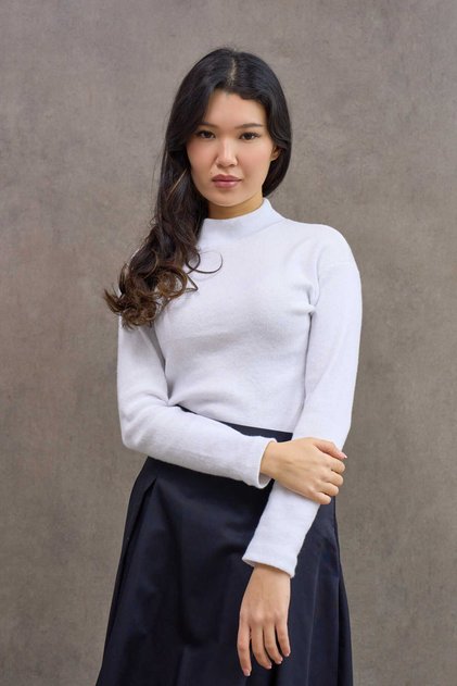 White Color Long Sleeve High Neck Badi