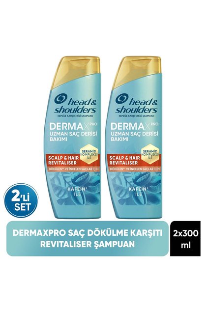 DermaXPRO Scalp & Hair Revitaliser Dökülme ve Kepek Karşıtı Şampuan Kafein ve Seramid ile 300ml x 2