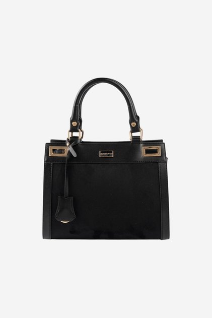 Black - Black Suede Women's Handbag Sp1174