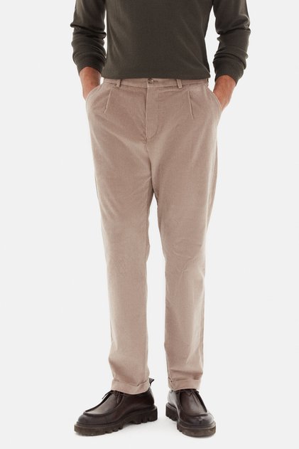 Ds Damat Comfort Fit Mink Corded Fabric Velvet Fabric Trousers
