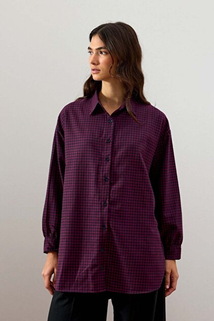 burgundy gingham dress shirt Rainwater's Performance Burgundy Gingham Button Down Collar Long Sleeve