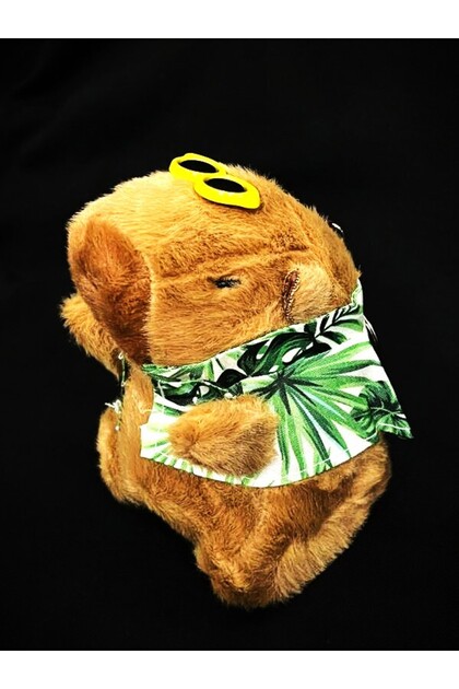 Capybara on Vacation Plush Keychain
