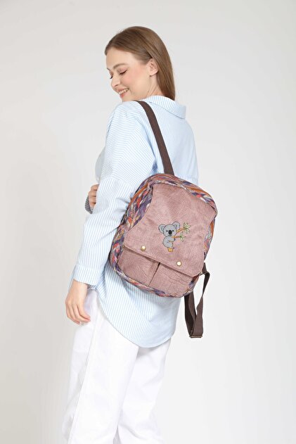 Koala Embroidered Ethnic Authentic Bohemian Pattern Backpack Daily Travel Use