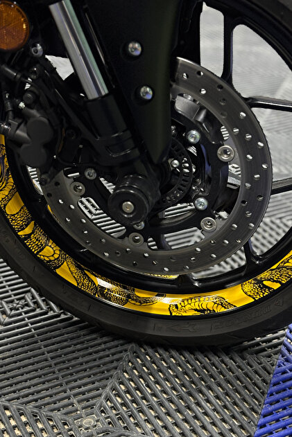 Banxtre Motosiklet 17 Inch Uyumlu Reflektörlü Sarı Yılan Desenli